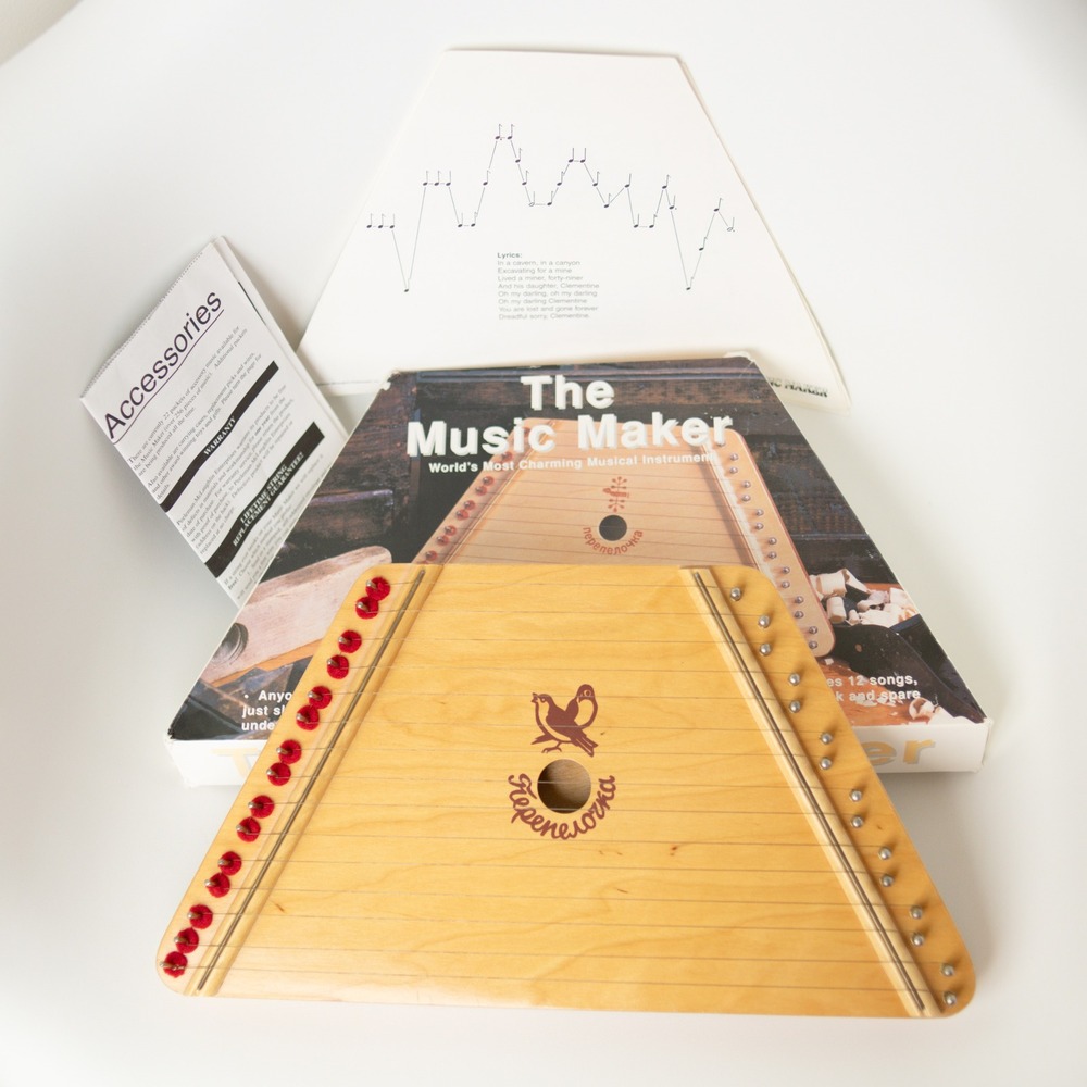 Vintage The Music Maker Lap Harp Zither Kids Instrument OS Tan Wood Stringed Toy